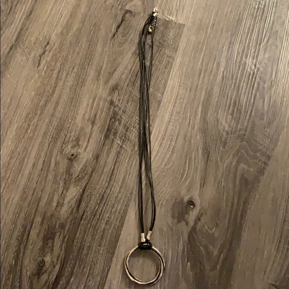 Black leather necklace
